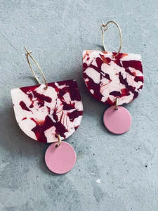 All Acrylic: SUMAN Rosie Pink Disc Drops