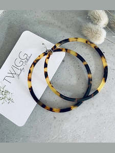 All Acrylic: Infinity Hoop Earrings - Dark Tort