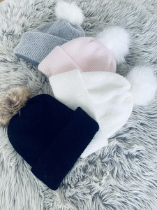 Hats: Cashmere Wool Pom Pom Hats