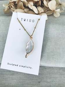 Gold Necklaces: Tempest Feather necklace