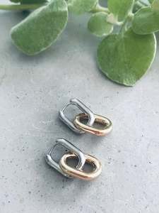 Mixed Metal D Earrings