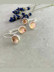 Huggie Hoop Earrings: Champagne Sterling Silver Vibe Earrings