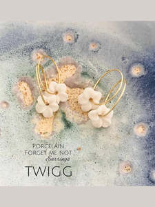 Forget Me Not Porcelain Earrings
