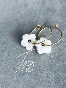 Flower Earrings: ILK Forget Me Not Porcelain Earrings
