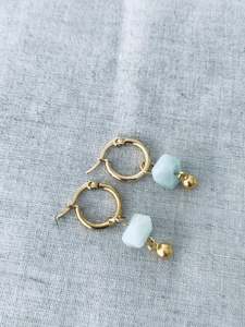 Aquamarine mineral hoops