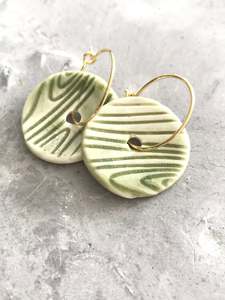 Hoop Earrings: ILK Sage Gabrielle Porcelain Earrings