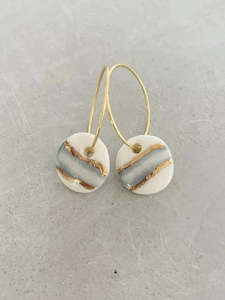 Hoop Earrings: Coastal Porcelain Earrings