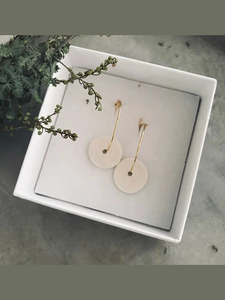 Hoop Earrings: Matte Saucer Porcelain Earrings