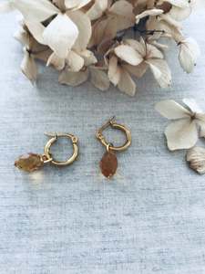 Luxe Earrings: Austrian Crystal  Huggie Droplets blue +