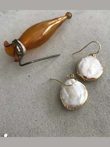 Organic Coin Pearls Earrings