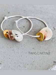 LUXE Trio Brushed Disc Hoops