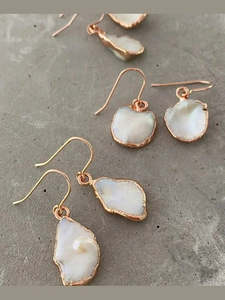 Rimmer Rose Gold Mother of Pearl Earrings