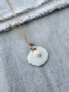 All Porcelain: Ceramic scallop shell necklace