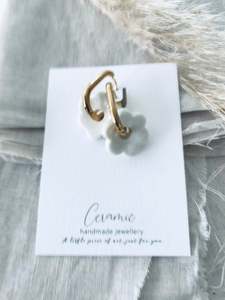 All Porcelain: Bold petal ceramic earrings