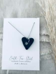 All Porcelain: Rustic heart ceramic pendant