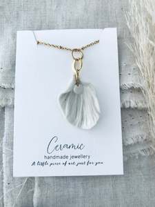 All Porcelain: Cardinal petal ceramic pendant