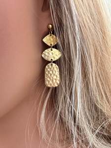 Chemistry Earrings: Tenika Stain Brass Earrings