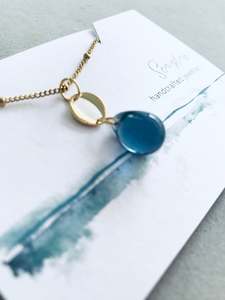 Ocean Inspired Jewellery: O tear seaglass droplet necklace