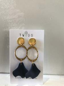 Resin Petal Circle Studs