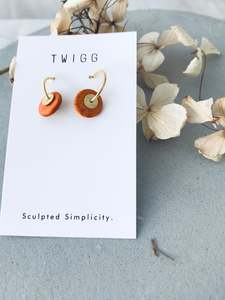 Greek ceramic disc hoop earrings