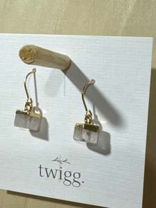 Photography: Rose Quartz cube earrings