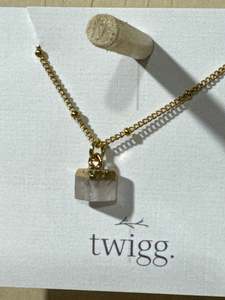 Rose Quartz cube necklace