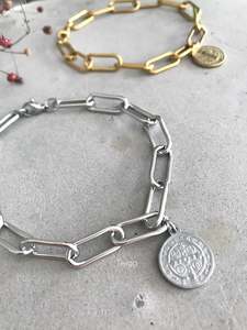 St Christopher Gilded Coin Bracelet