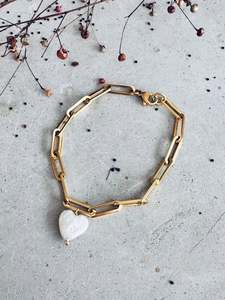 Freshwater Pearl Heart Bracelet