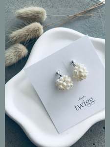 Clustered Pearl Stud Earrings