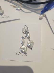 Pearl Heart Twisted Studs