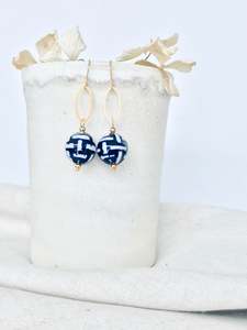 Aegean Blue ball earrings