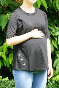 Maia Maternity & Breastfeeding Tee - Black