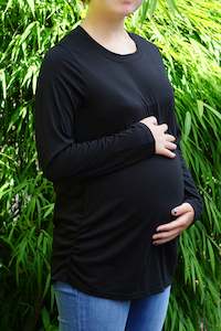 Frontpage: Windsor Maternity Layering Tee - Black
