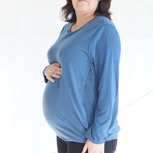 Bianca Maternity & Breastfeeding Long Sleeved Top - Blue