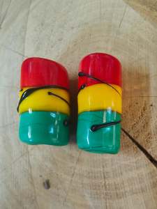 Handmade Glass Beads: Rasta swirl