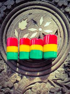 Handmade rasta glass beads