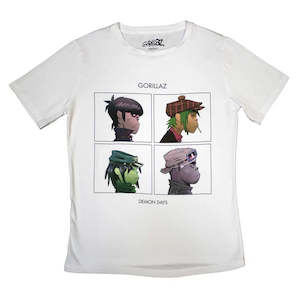 T-Shirt: Gorillaz - Demon Days - White Tshirt