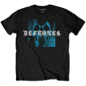 Halloween T Shirts: Deftones - Static Skull - Black T-Shirt