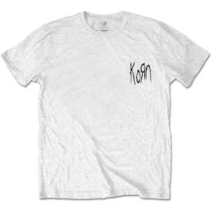 Korn: Korn - Scratched Type - White T-Shirt (w/Back Print)