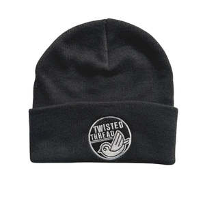 Headwear: Twisted Thread - Circle Logo Black Beanie