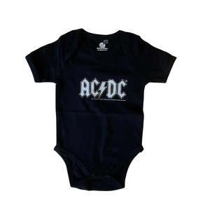 Baby Onesies: AC/DC - Classic Logo - Baby Black Onesie (FINAL RUN)