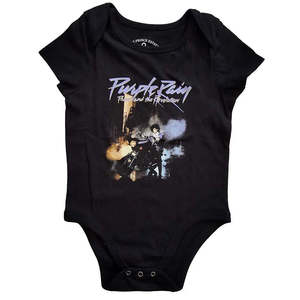 Baby Onesies: Prince - Purple Rain - Baby Black Onesie (FINAL RUN)