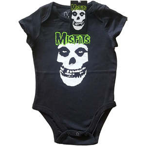 Baby Onesies: Misfits - Skull - Baby Black Onesie (FINAL RUN)