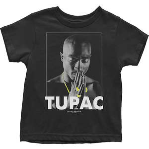 Kids Band T Shirts: Tupac - Praying - Toddler Black T-Shirt