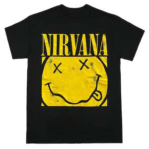Kurt Cobain: Nirvana - Box Smiley - Black T-Shirt