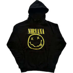 Kurt Cobain: Nirvana - Happy Face - Black Pullover Hoodie