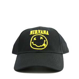 Kurt Cobain: Nirvana - Happy Face - Black Baseball Cap