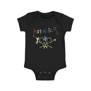 Metallica - Crayon - Baby Black Onesie