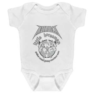 Baby Onesies: Metallica - Little Horseman - Baby White Onesie