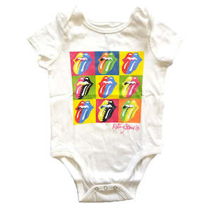 Baby Onesies: The Rolling Stones - Two Tone - Baby White Onesie